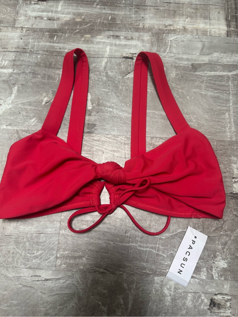 PacSun Bright Red Knot-Front Bikini Top